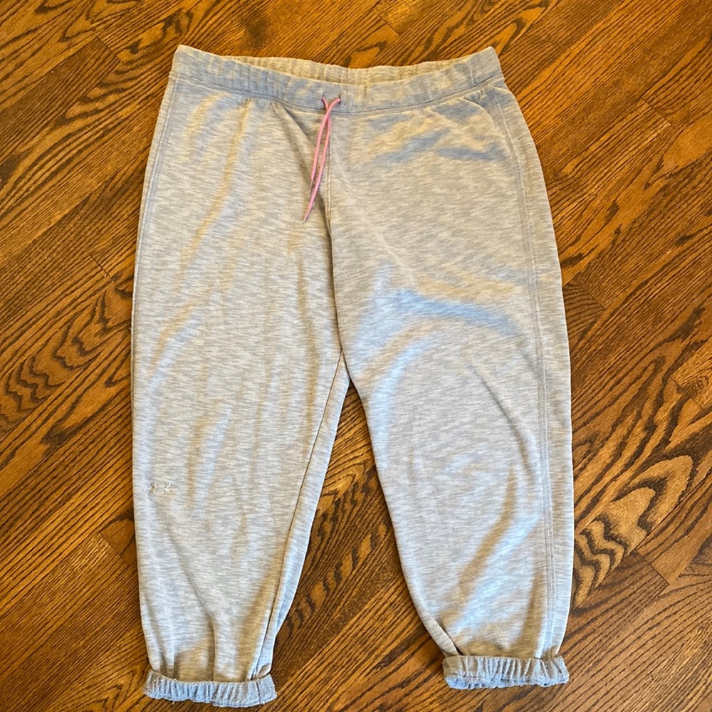 Gray Under Armour joggers. Size L